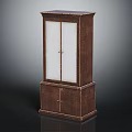 Classic Wooden Cabinet With Glass Front Doors And Lower Storage Compartment Furniture