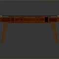 Stylish Wooden Table With Blue Smooth Top And Storage Compartments Design