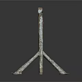 Rusty Metal Workbench Frame With Crossed Support Bars And Sturdy Legs