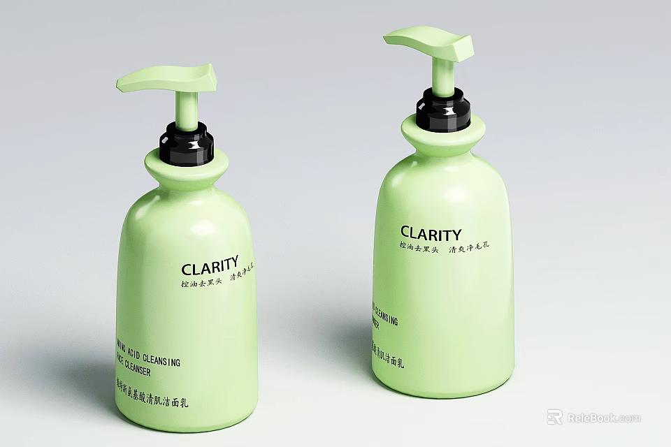 CLARITY Green Liquid Hand Soap Dispenser Bottles For Daily Washing Use 3d model 