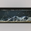 Aquarium Fish Tank with Mountain Landscape and Moving Sand Art Design