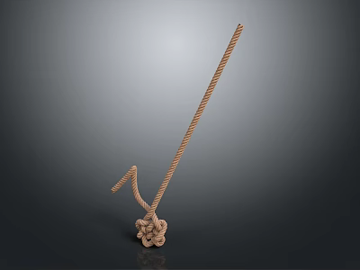 Handmade Braided Rope Hook With Long Rod And Flower Knot Decoration For Household Daily Use 3d model
