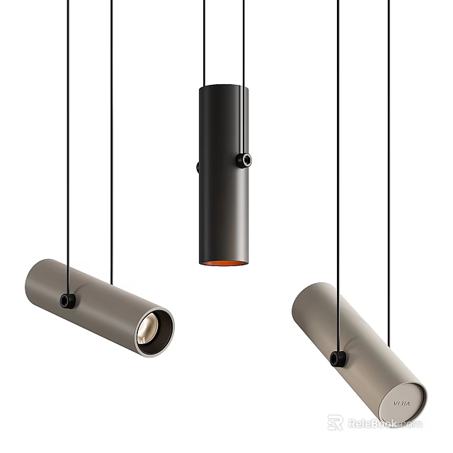 Modern Hanging Downlights And Spotlights With Sleek Metal Design For Interior Spaces 3d model 