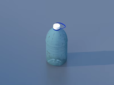 Blue Plastic Water Bottle With White Cap And Blue Handle For Household Use 3d model