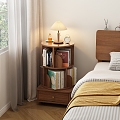 Bedroom Bedside Cabinet Nordic 3d model