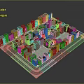 Modern Urban City Block Layout With Surrounding Buildings And Central Square
