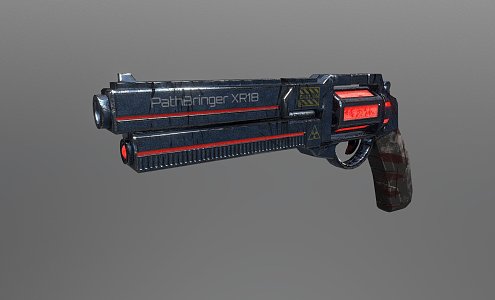 science fiction revolver 3d model