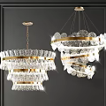 Modern Luxury Crystal Chandelier With Gold Metal Accents And Transparent Layered Design