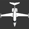 White Small Passenger Jet With Streamlined Design Parked On Shiny Reflective Surface 3d model