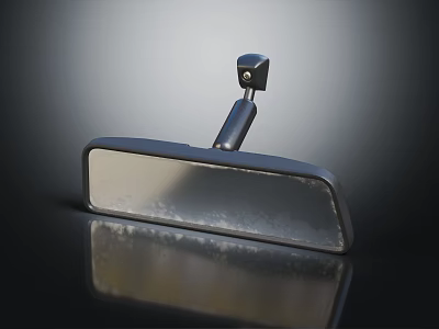 Sturdy Metal Rearview Mirror With Adjustable Arm For Daily Use 3d model