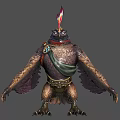 Mystical Eagle headed Humanoid Character With Feathered Wings Decorative Sash And Ornate Belt