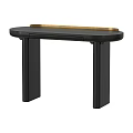 Modern Entryway Console Table With Black Frame And Gold Decorative Top 3d model