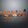 Modern hat all kinds of hat straw hat sun hat 3d model