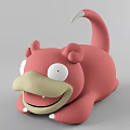 Cute Pink Cartoon Plush Toy With Big Eyes Smiling Mouth And Tail