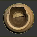 Ancient Cracked Clay Jar With Visible Surface Fissures And Antique Texture