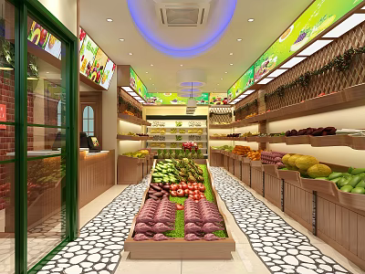 Modern Fruit Store Fruit Supermarket 3d model