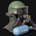Industrial Gas Mask Equipment with Helmet Goggles Breathing Tube and SCUBA Tank