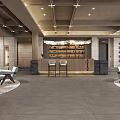 Modern Hotel Lobby Interior With Large Chandelier Sofa Area And Green Plants