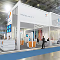 Marpacel Modern Exhibition Booth With White Design Interactive Displays Multiple Screens And People Around