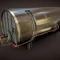 Industrial Steel Pressure Vessel With Pipes Valves And Mechanical Components