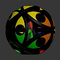Colorful Geometric Sphere Household Items With Multicolor Patterns And Reflective Surfaces
