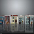 Colorful Small House Building Models With Various Roof Window And Door Designs