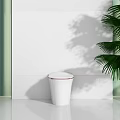 Sleek White Modern Toilet Design With Palm Tree And Minimalist White Background