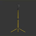 Portable Adjustable Yellow Tripod Work Light With Two Floodlights And Stable Base
