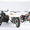 Vintage Classic Motorcycles Collection Featuring Retro Design And Custom Details On White Background