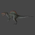 Detailed Realistic Spinosaurus Dinosaur Model With Sailback On Blue Background