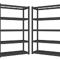 Black Metal Display Shelves With Multiple Open Layers For Retail Storage 3d model