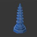 Traditional Stone Pagoda With Multi Tiered Structure And Hexagonal Base Design 3d model