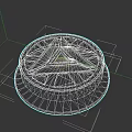 Modern Circular Blue Electronic Component With Geometric Pattern Design