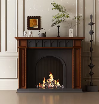 Fireplace American Fireplace French Vintage Fireplace 3d model