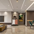 Elegant Modern Living and Dining Room Interior With Sofa Dining Table Chairs And Pendant Lights