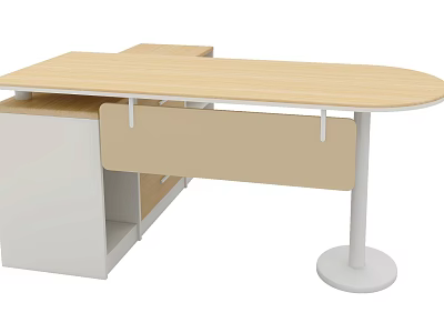 Functional Clinic Examination Table With Wooden Top White Stand And Drawer Cabinet 3d model