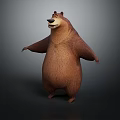 Cartoon Brown Fur Bear Character 3D Model With Friendly Expression Standing Pose 3d model