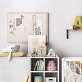 Cozy Kids Room Interior Design With White Crib Bookshelf Toys And Pink Bean Bag