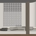 Modern Interior Design With Glass Block Partition Wooden Frame And White Sofa