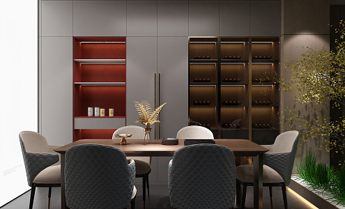 Modern Restaurant Wine Cabinet 3d model