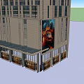 Modern High Rise Office Building With Glass Facade And Commercial Entrance