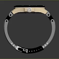 Elegant Modern Watch With Black Bezel Gold Case White Strap And Classic Dial Design