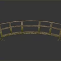 Wooden Arched Bridge With Rustic Railings Natural Wood Texture And Sturdy Base