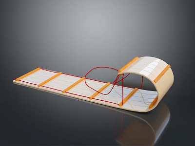 Handmade Glider Model With Orange Stripes White Panels And Red Frame Structure 3d model