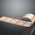Handmade Glider Model With Orange Stripes White Panels And Red Frame Structure 3d model
