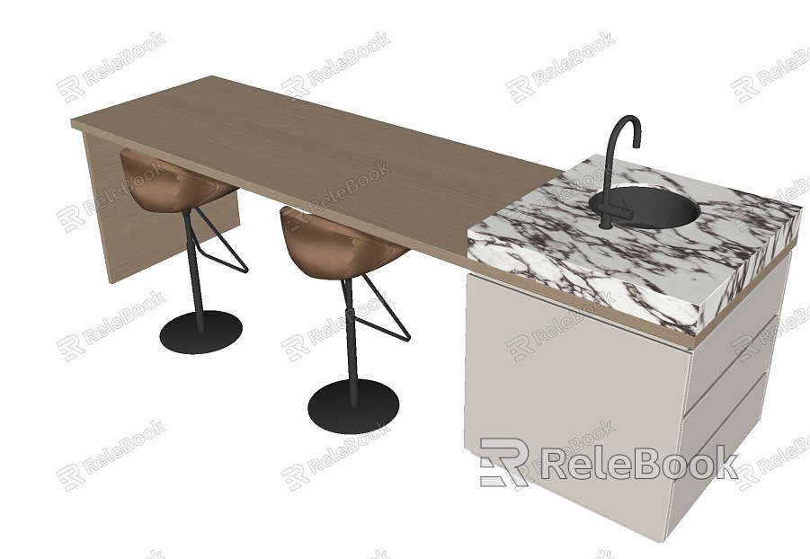 Nakajima counter bar counter operating table dining table and chairs model