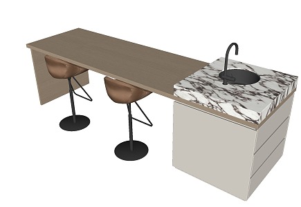 Nakajima counter bar counter operating table dining table and chairs 3d model