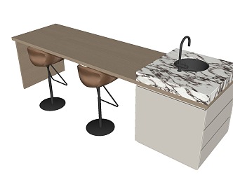 Nakajima counter bar counter operating table dining table and chairs 3d model