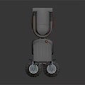 Daily Electrical Cleaning Appliance Red Body Gray Front With Two Sweeping Brushes