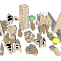 Modern Building Blocks 3d model